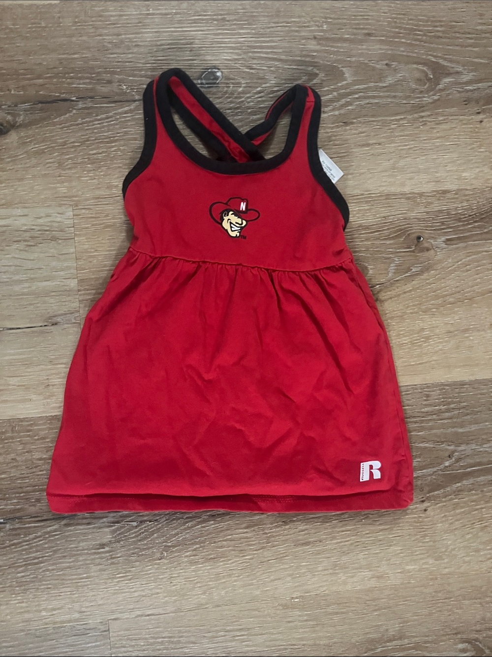 NE Huskers Russell Athletic Red Tank with Black Trim